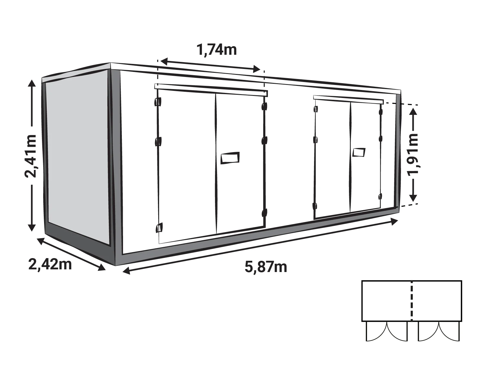 Modello 3 di container deposito Z Box