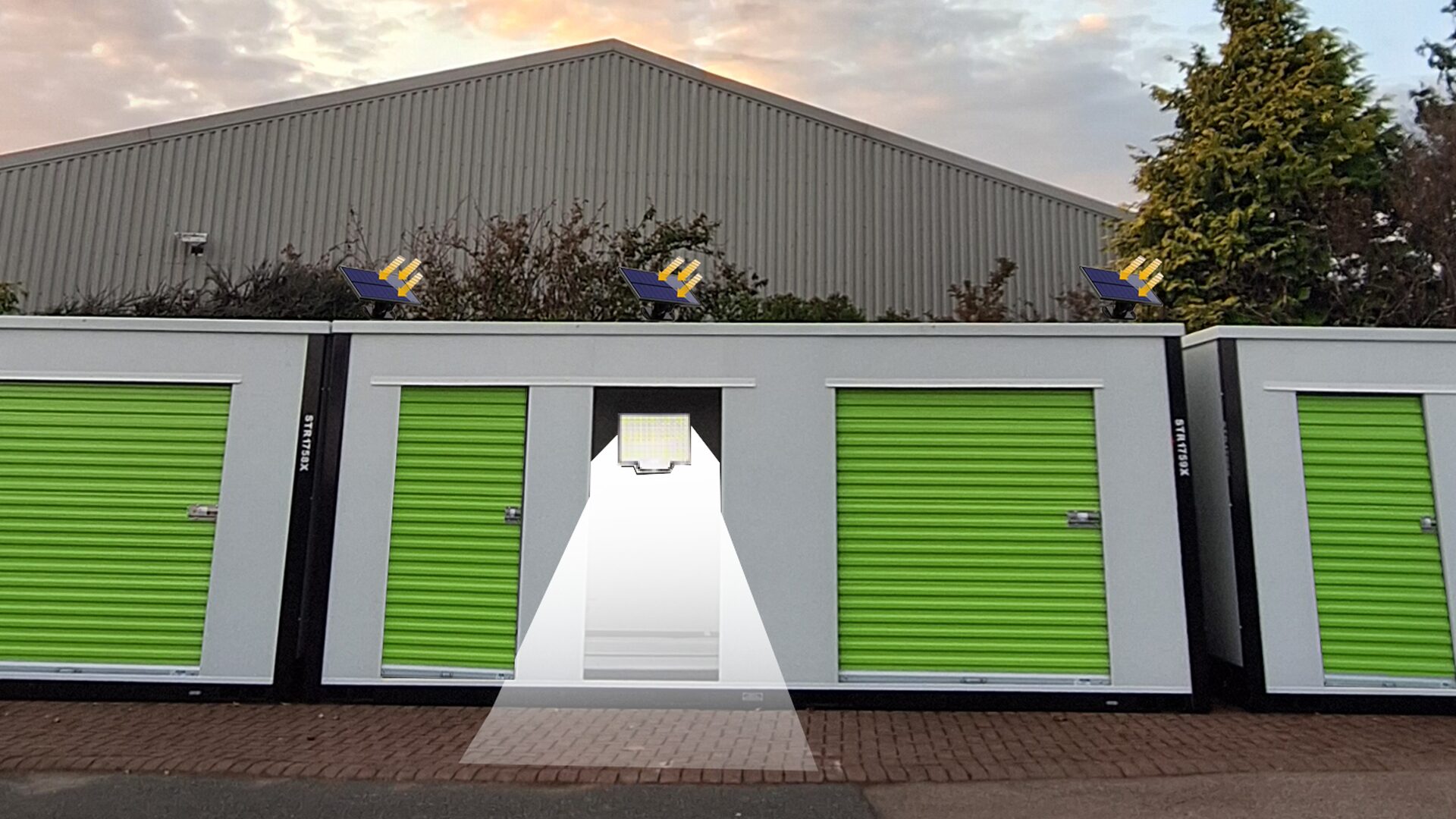 Diagramma luci solari nei container